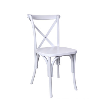 White Color Plastic Cross Back Chair